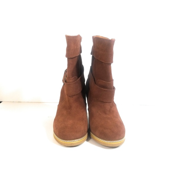 Kelsi Dagger Women Suede Wedges Buckle Boots 9 M - Picture 4 of 8